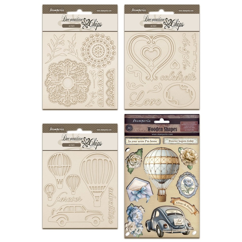 Stamperia Timeless Decorative Chips & Wooden Shape Bundle
