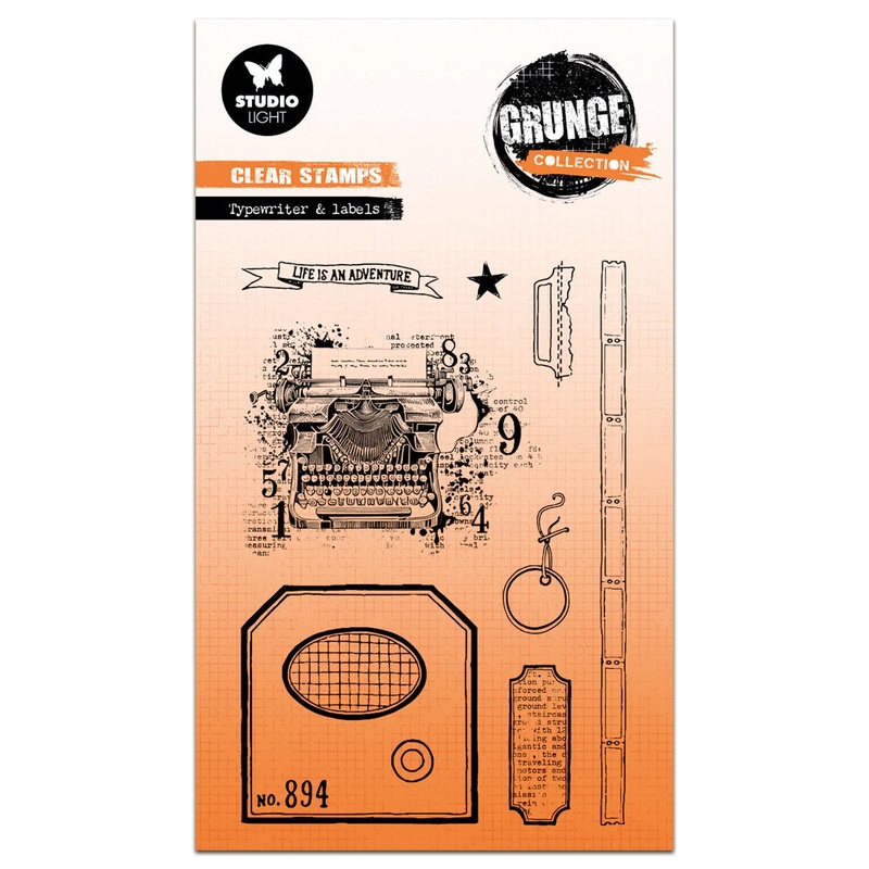 Studio Light Grunge Clear Stamp – Typewriter & Labels – Nr.826