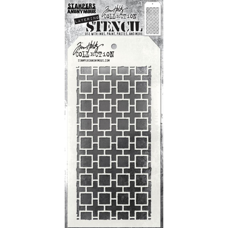 Tim Holtz Layered Stencil 4.125X8.5 Linked Square