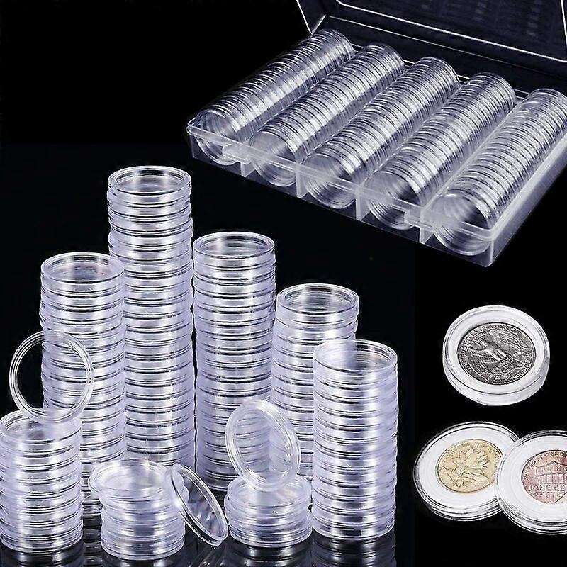 100PCS Plastic Coin Capsules Coin Collection with Storage Box for Coin Collection Edition