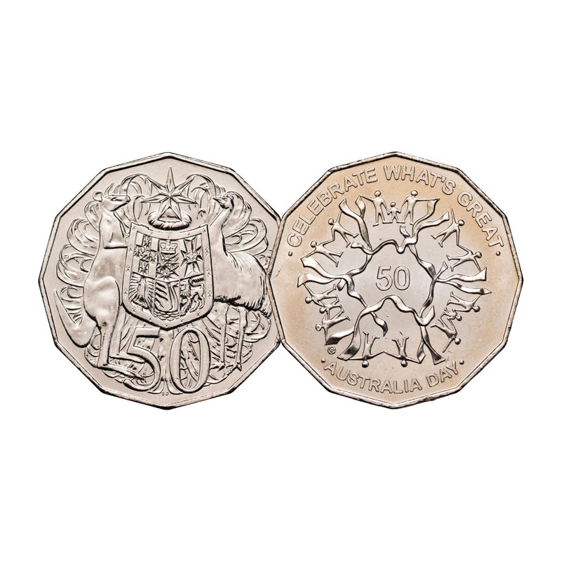 2010 50c Coat of Arms & Australia Day Pair Uncirculated
