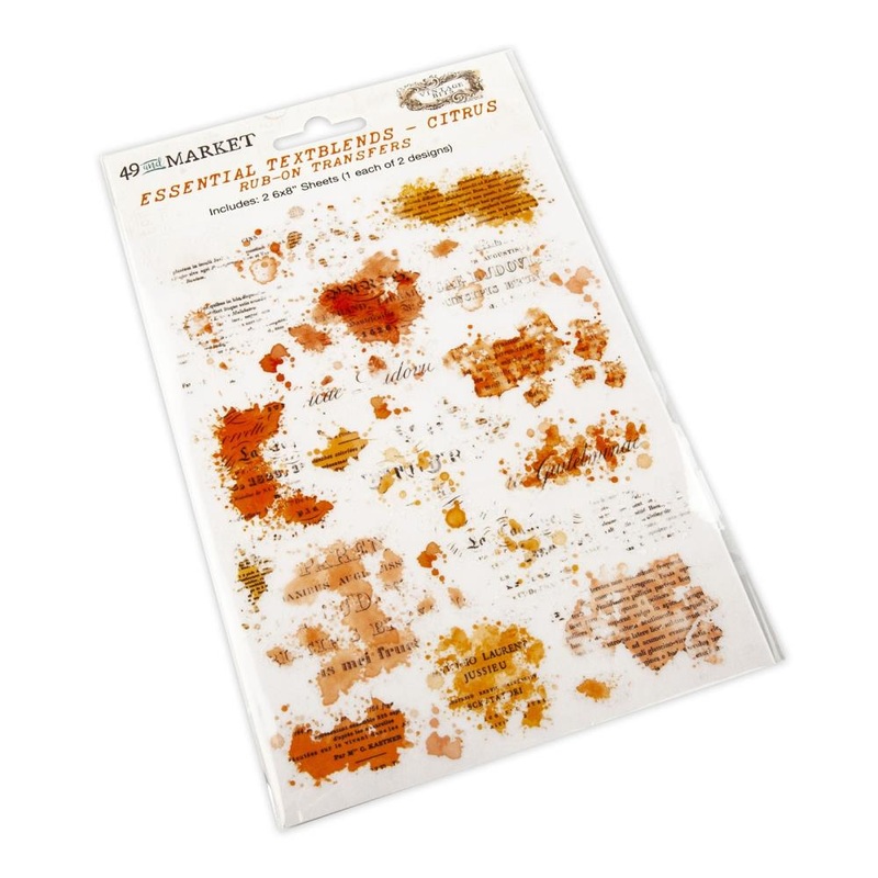 49 And Market Essential Textblends Rub-Ons 6X8 2/Pkg Citrus