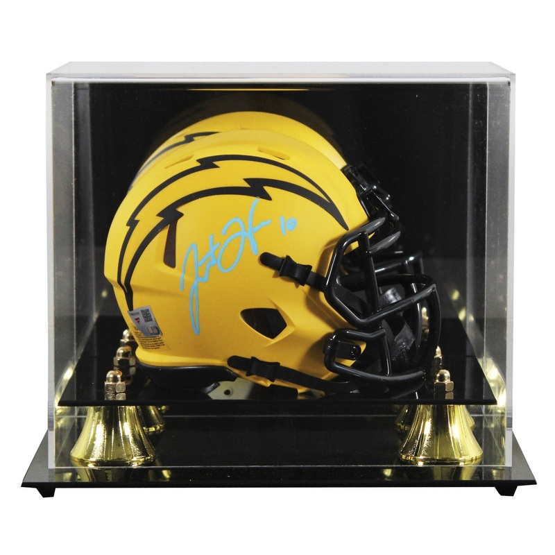 Chargers Justin Herbert Authentic Signed Rave Speed Mini Helmet W/ Case Fanatics