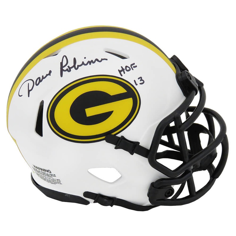 Dave Robinson Signed Packers Lunar Riddell Speed Mini Helmet w/HOF – (SS COA)