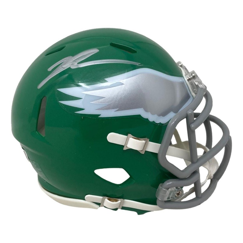 Jalen Carter Signed Philadelphia Eagles Kelly Green Mini Speed Helmet BAS