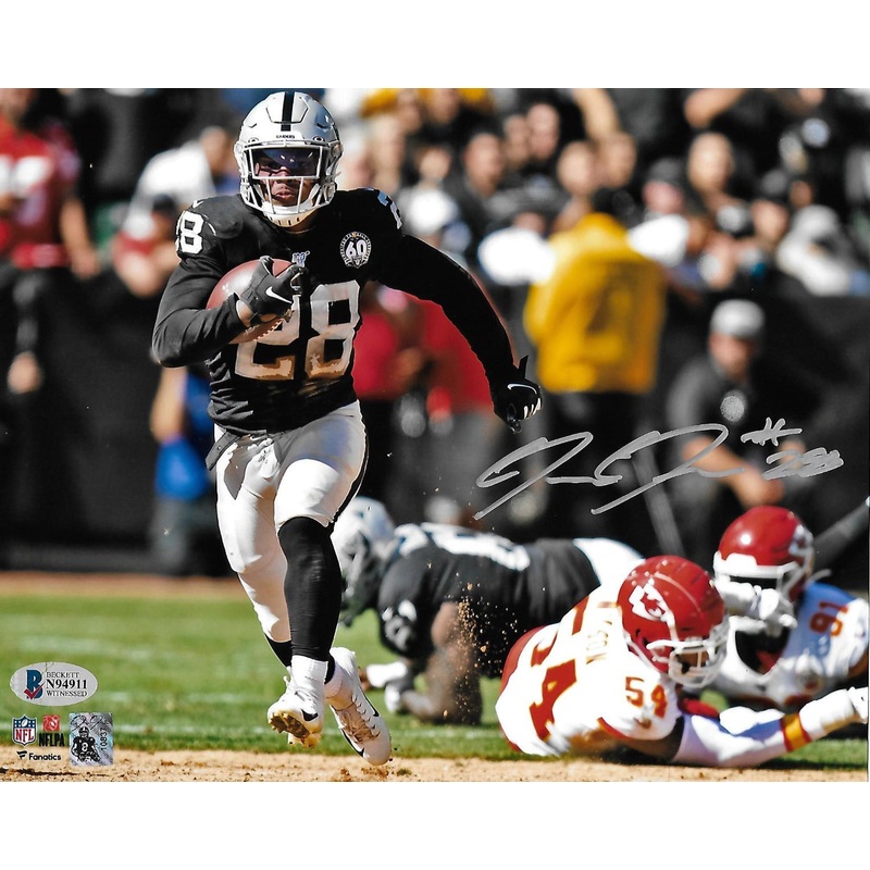 Josh Jacobs Autographed Las Vegas Oakland Raiders 8×10 Beckett Witnessed #2