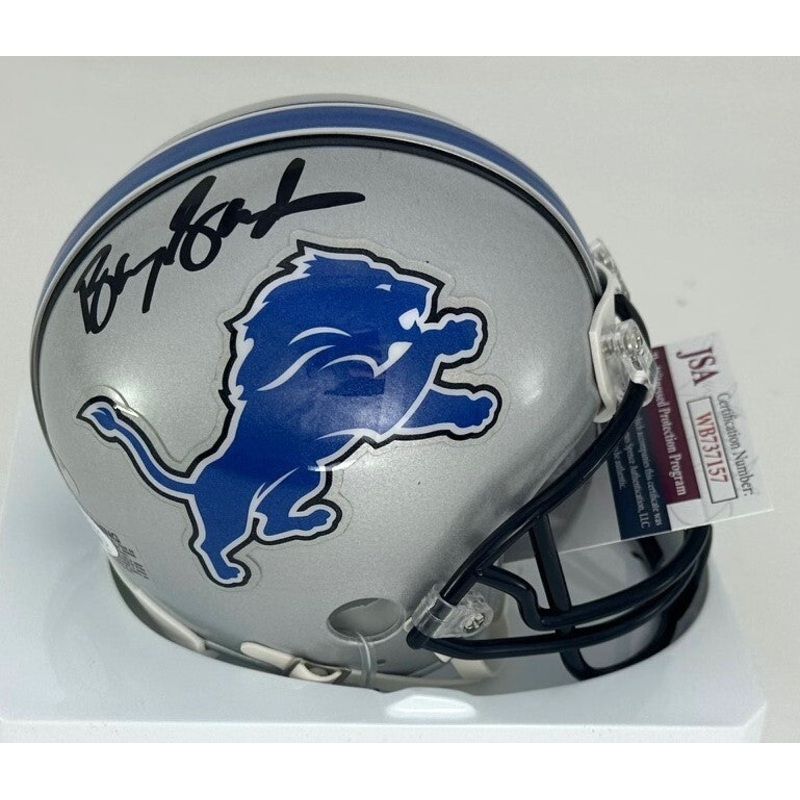 Lions BARRY SANDERS Signed Riddell VSR4 1996-02 Throwback Mini Helmet AUTO – JSA