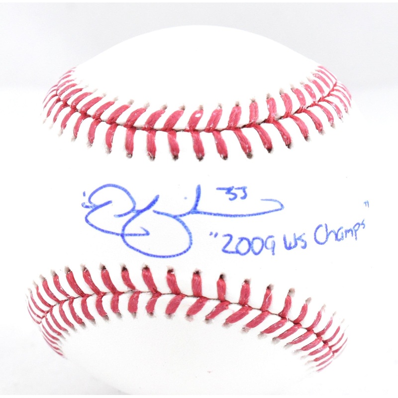 Nick Swisher Autographed Rawlings OML Baseball 2009 WS Champs – Beckett W Holo