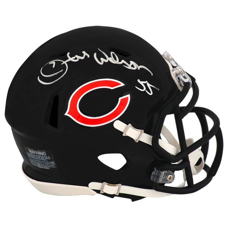 Otis Wilson Signed Chicago Bears Riddell Speed Mini Helmet w/#55 -(SCHWARTZ COA)
