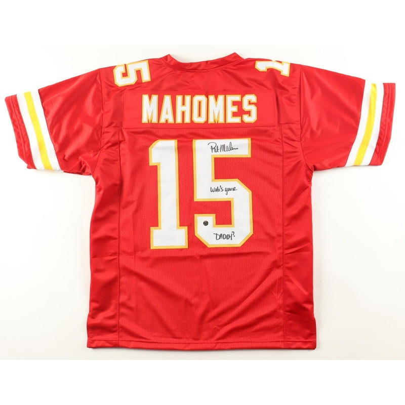 Patrick Mahomes Sr. Signed Chiefs Jersey Inscribed Who’s Your Daddy? / AWM