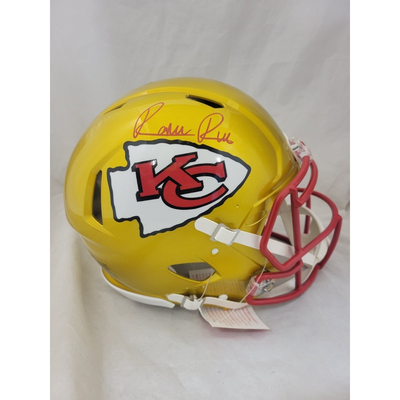 RASHEE RICE SIGNED KANSAS CITY CHIEFS FLASH SPEED AUTHENTIC HELMET BECKETT QR