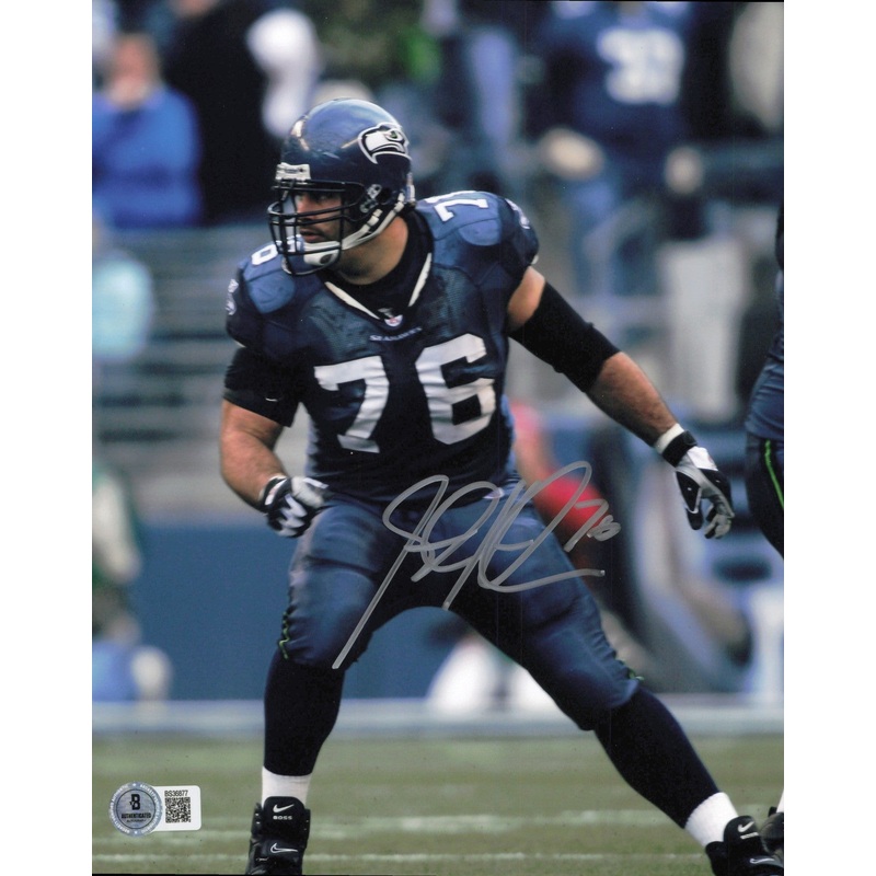Steve Hutchinson Autographed 8×10 Photo Seattle Seahawks Beckett BAS QR #BS36877