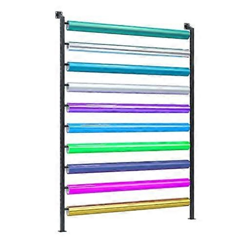 Wallmounted fabric roll storage rack, 10/14 rolls auto vinyl holder, wall display rack