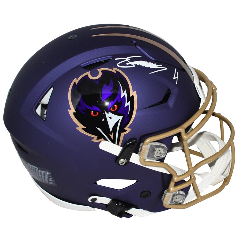 ZAY FLOWERS SIGNED BALTIMORE RAVENS PURPLE AUTHENTIC SPEEDFLEX HELMET BECKETT