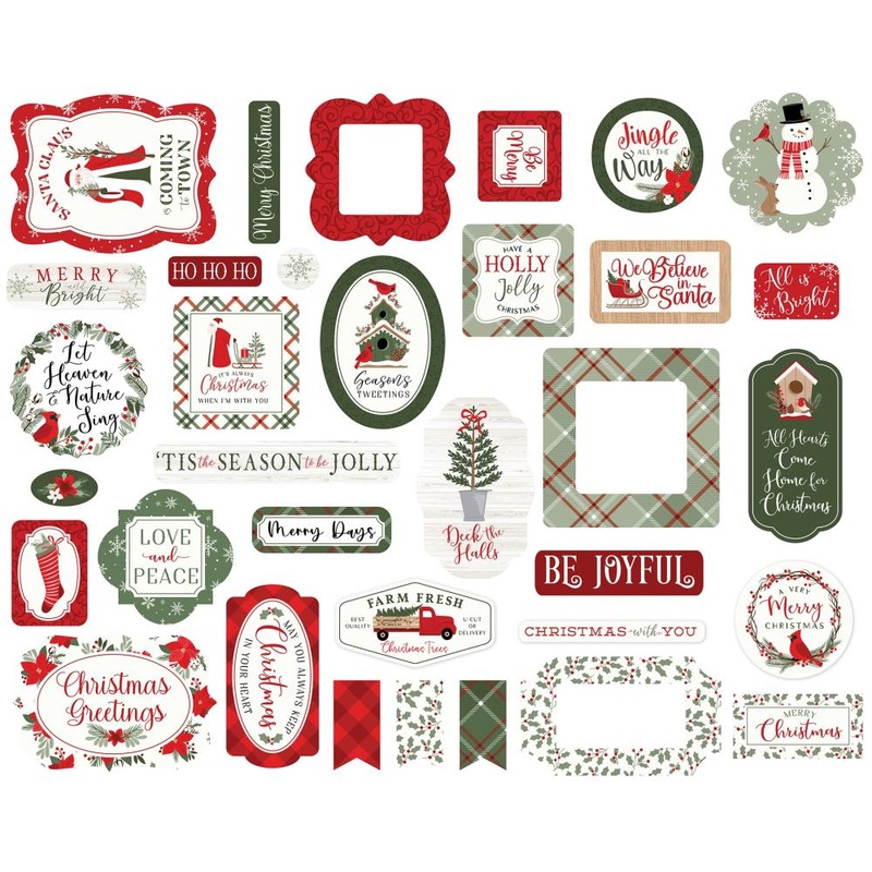 Echo Park Cardstock Ephemera Icons, Christmas Time