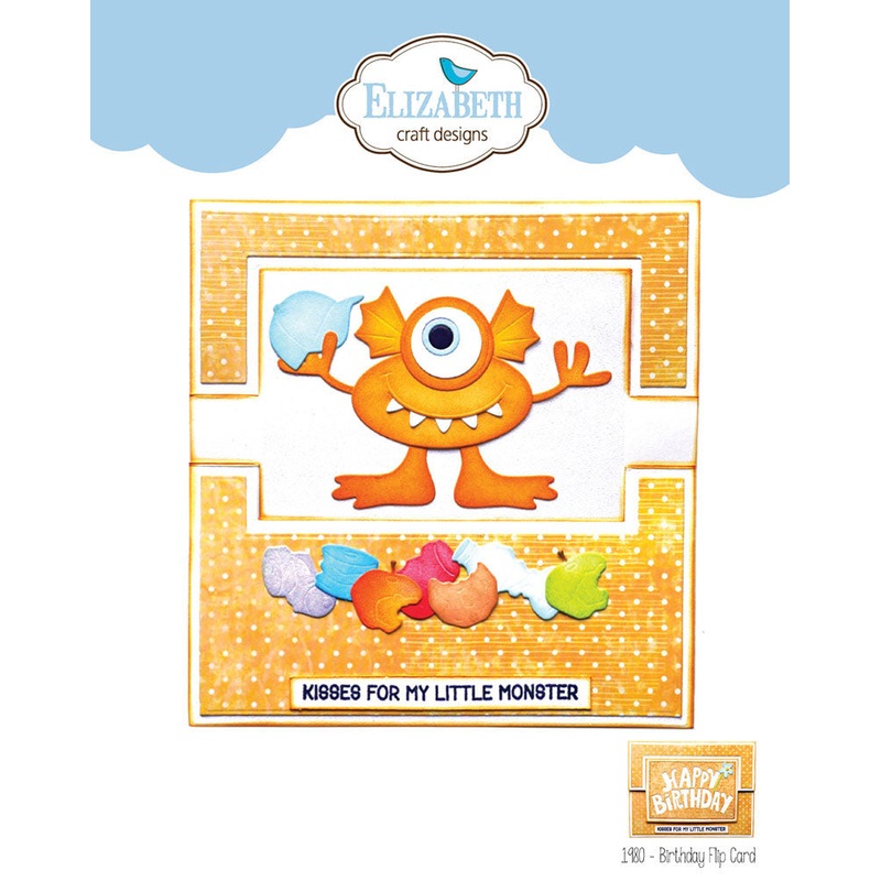 Elizabeth Craft Designs – Monster Party Collection – Dies – Birthday Flip Card