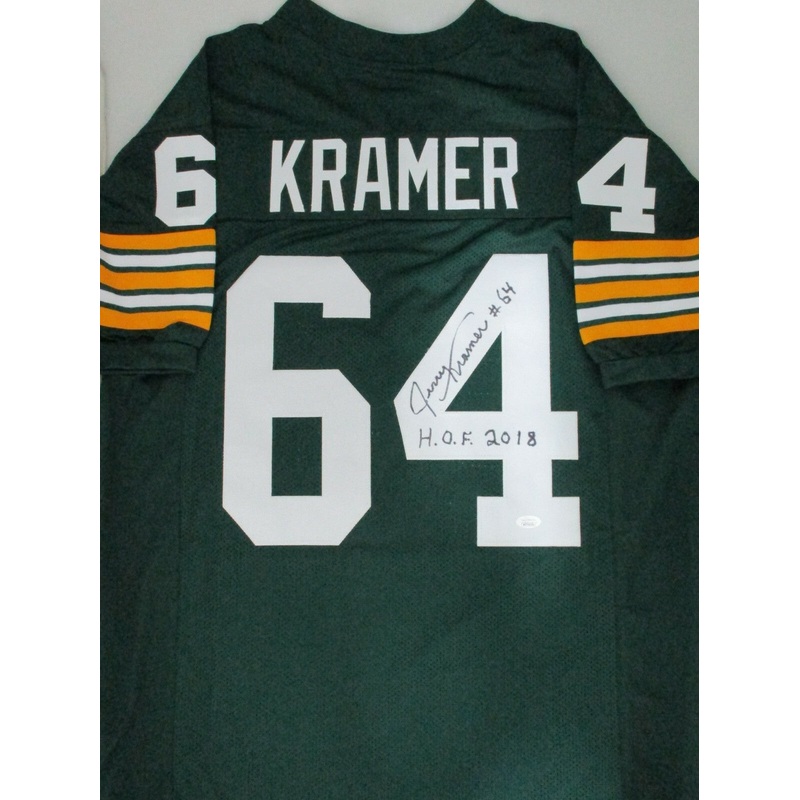 Packers Hall of Famer JERRY KRAMER Signed Custom Replica Jersey AUTO w/ HOF JSA