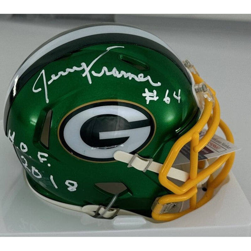 Packers JERRY KRAMER Signed Riddell FLASH Mini Helmet AUTO w/ HOF 18 – JSA