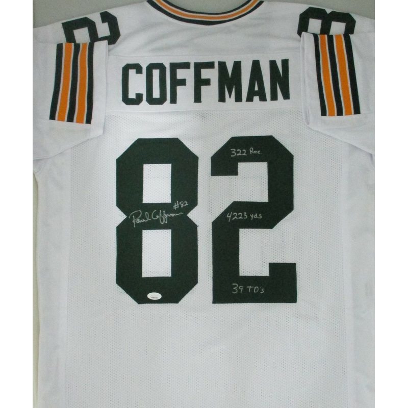 Packers PAUL COFFMAN Signed Custom Replica White Jersey AUTO w/ Stats – JSA