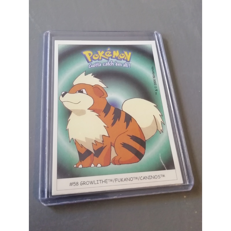 Pokemon #58 – Growlithe Dunkin Trading Card Sticker NM