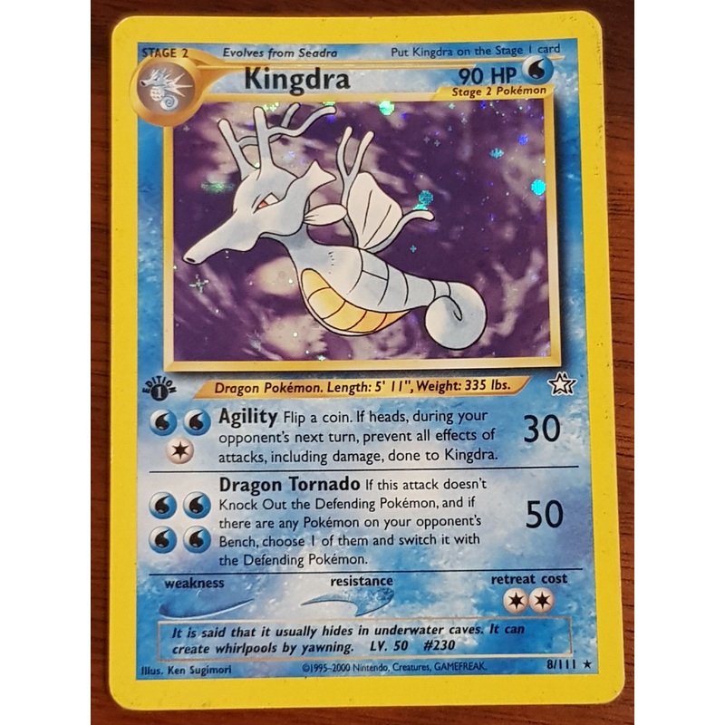 Pokemon Neo Genesis Kingdra (1st edition) #8/111 Holo Trading Card