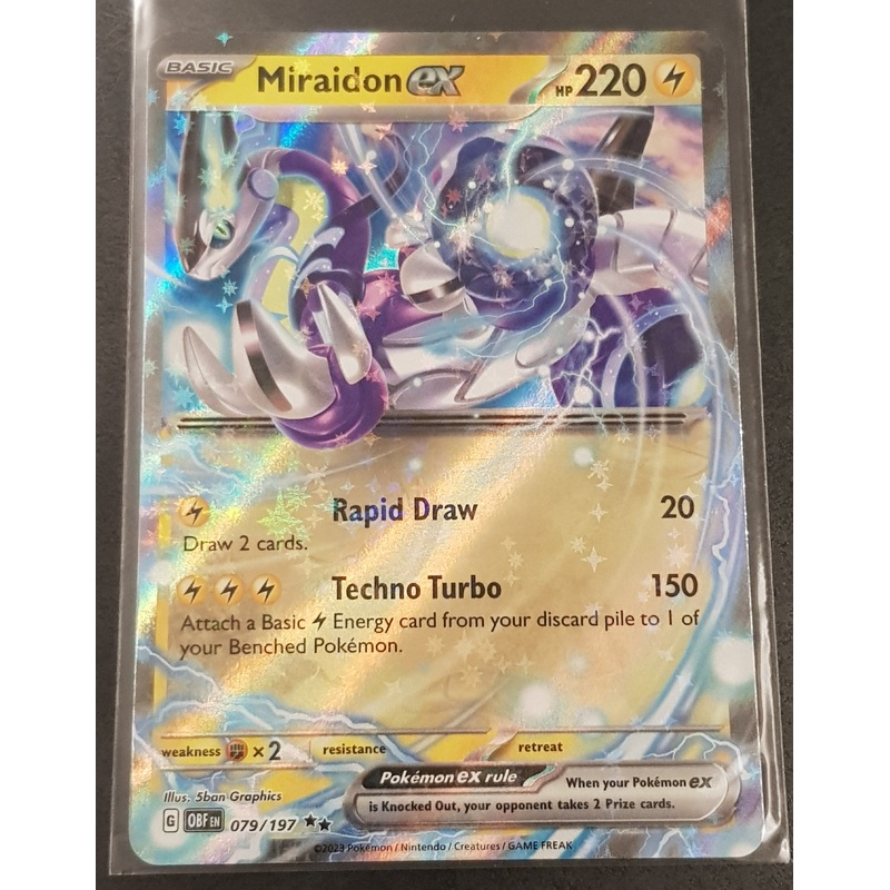Pokemon Scarlet and Violet Obsidian Flames Miraidon Ex #079/197 Holo Trading Card
