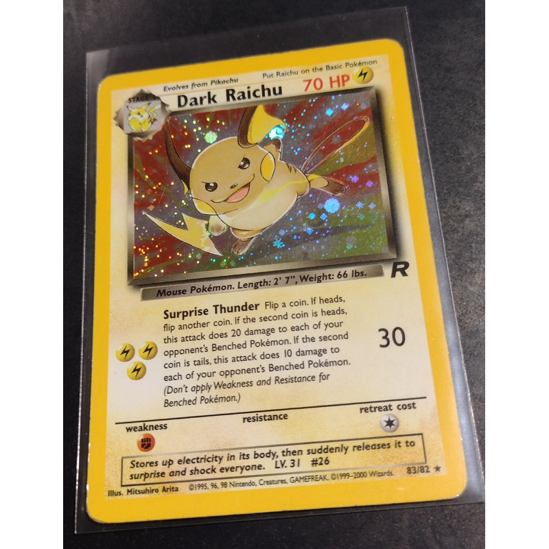 Pokemon Team Rocket Dark Raichu #83/82 Holo Trading Card