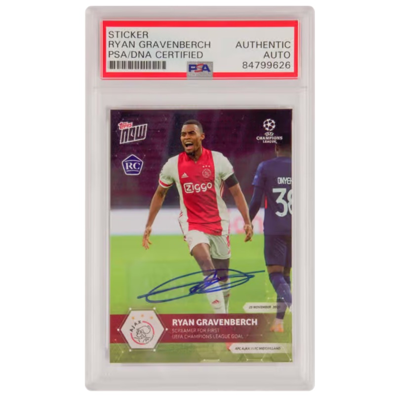 Ryan Gravenberch Signed 2020-21 Topps Now UCL Rookie #23 – PSA Authentic
