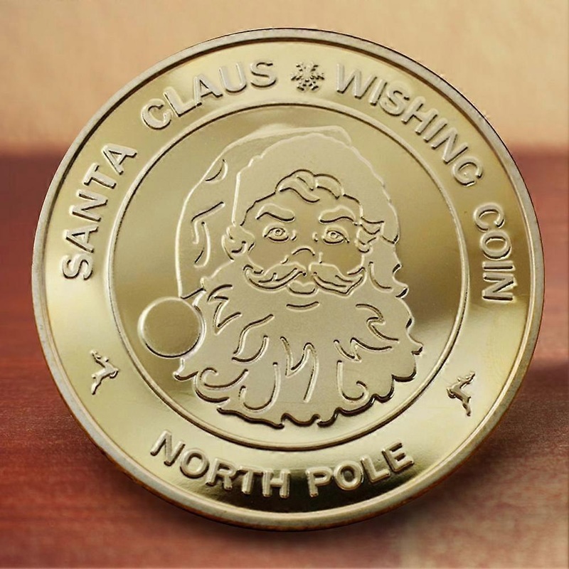 Santa Claus Wishing Coin Collectible Gold Plated Souvenir Coin North Pole Collection Gift Merry Christmas Commemorative Coin