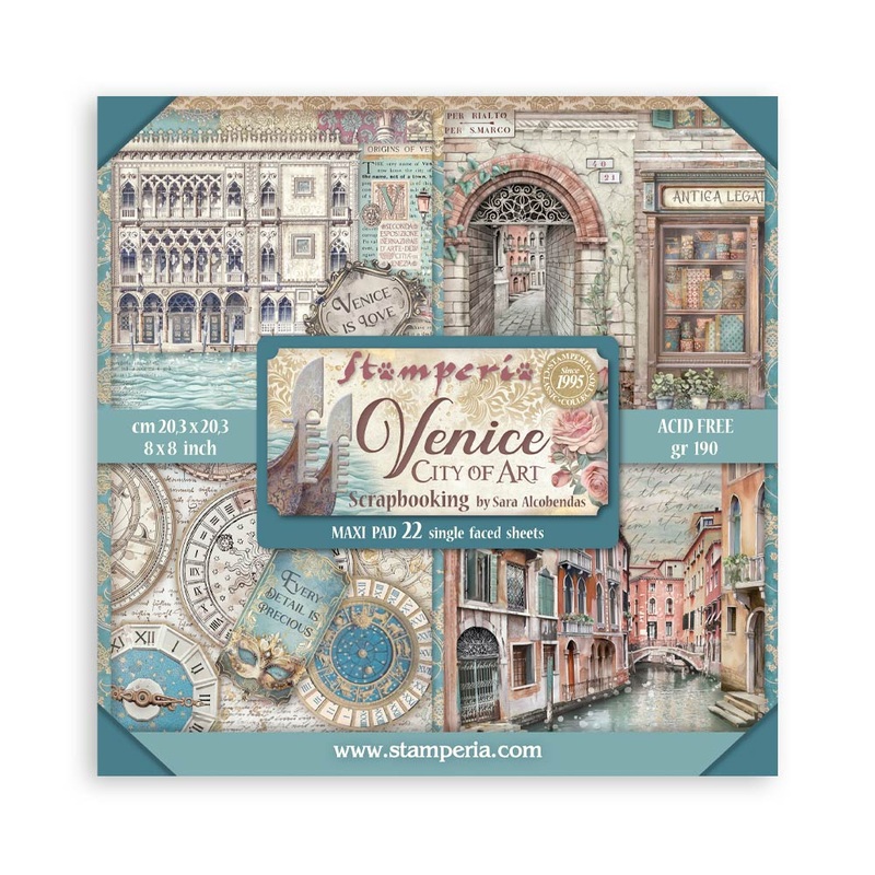 Stamperia Venice City of Art 8×8 Inch Paper Pack Maxi (Single Face)