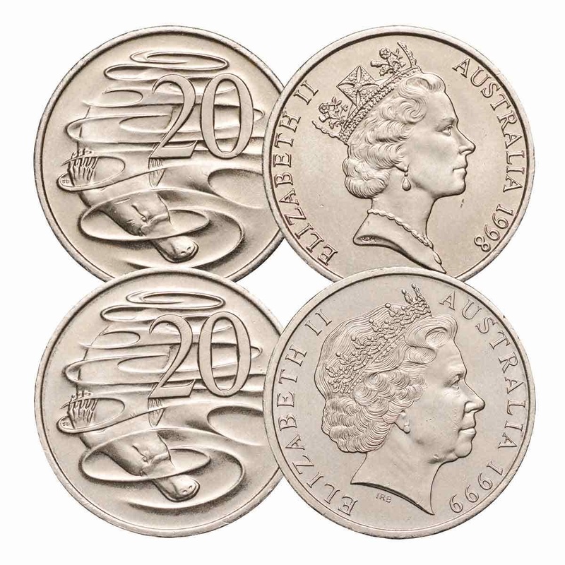 1998-1999 20c Platypus Pair Uncirculated