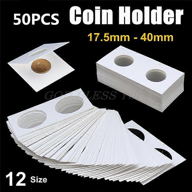 2019 50pcs Square Cardboard Coin Holders Coin Supplies Coin Album Collection Lighthouse Stamp Coin Holders Cover Case Storage