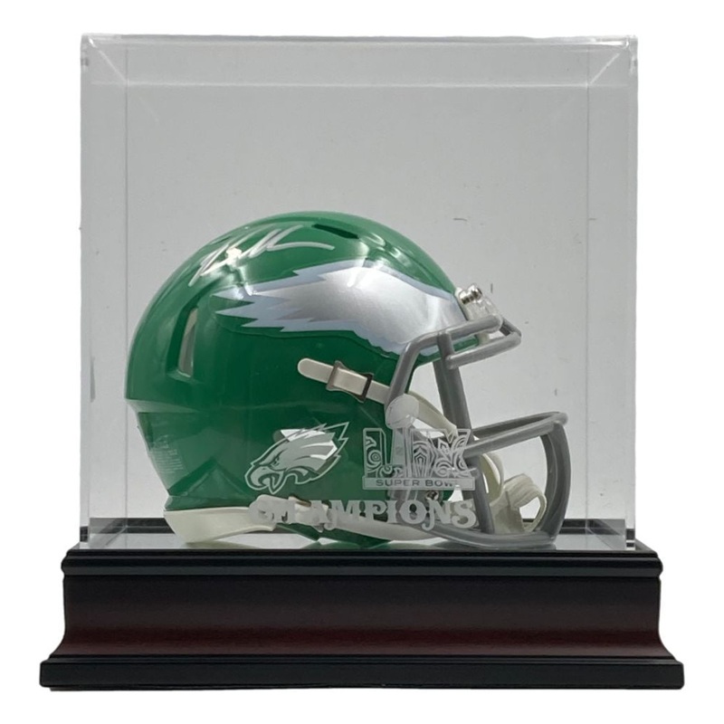 Brandon Graham Signed Eagles Kelly Green Mini Helmet JSA w/ Super Bowl 59 Case