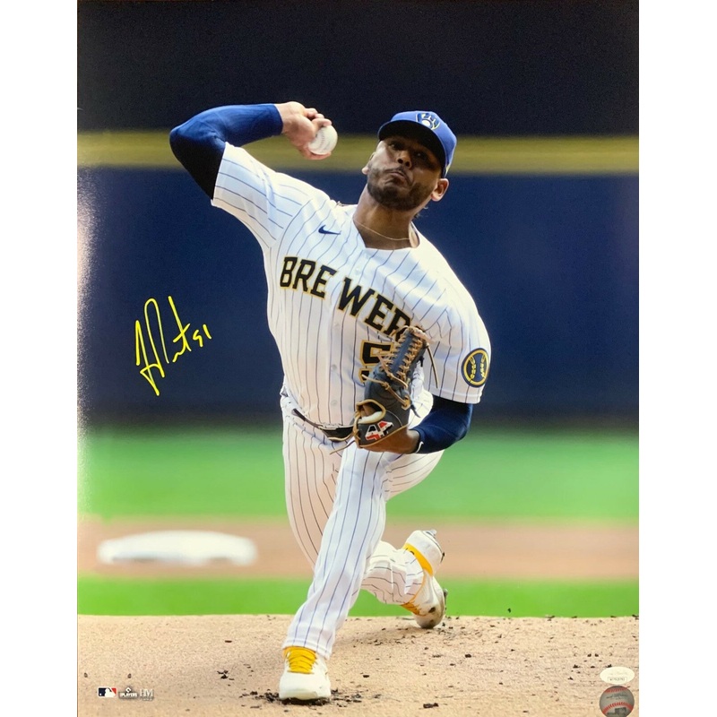 Brewers All Star Pitcher FREDDY PERALTA Signed 16×20 Photo #6 AUTO — JSA