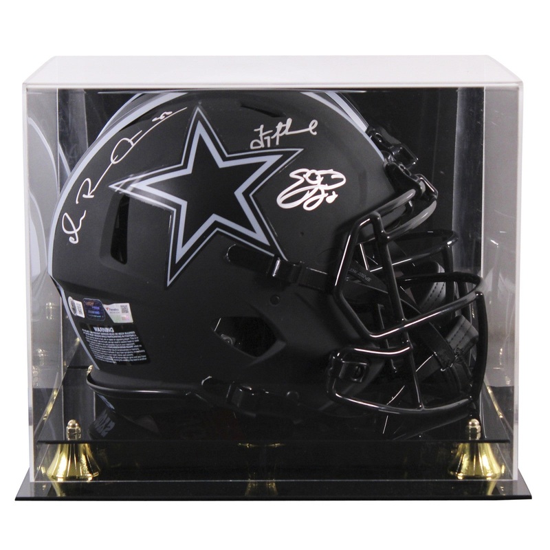 Cowboys (3) Aikman, Smith +1 Signed Eclipse F/S Speed Proline Helmet W/ Case BAS