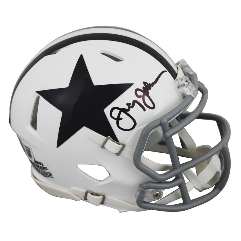Cowboys Jimmy Johnson Authentic Signed 1960-63 TB Speed Mini Helmet BAS Witness