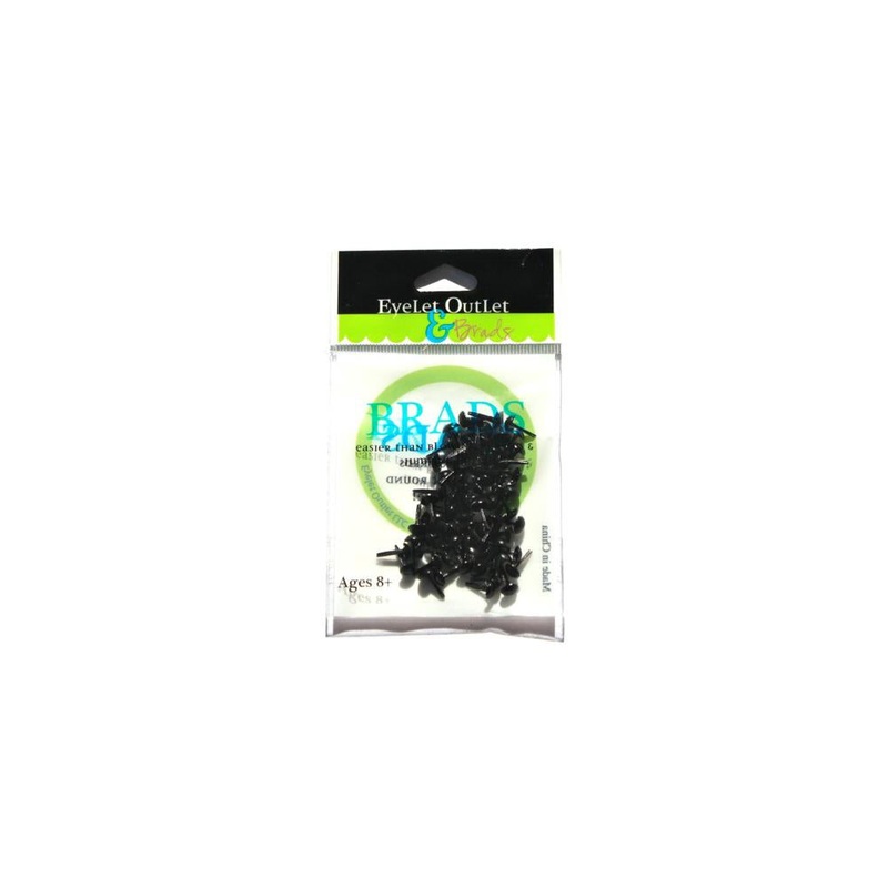 Eyelet Outlet Round Brads 4mm 70/Pkg – Black