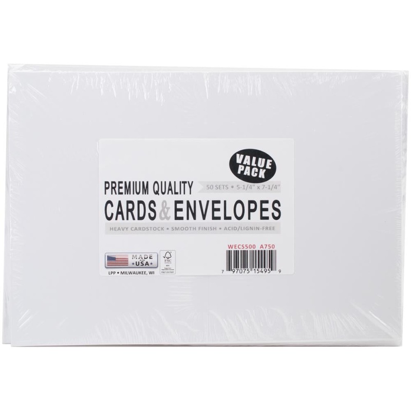 Leader A7 Greeting Cards W/Envelopes (5.25X7.25) 50/Pkg