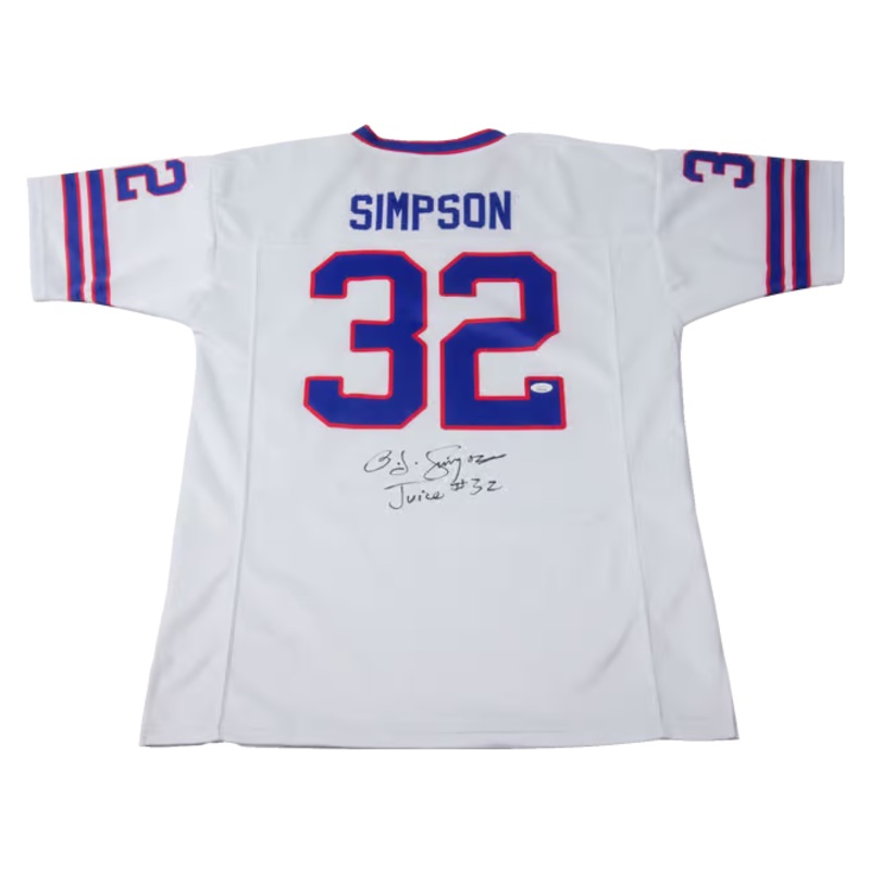 OJ Simpson Signed Buffalo Bills Football Jersey Inscribed Juice #32 with JSA