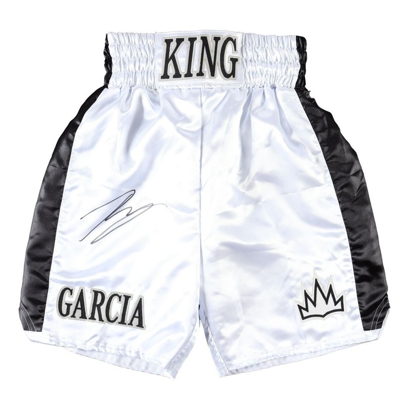 Ryan Garcia Signed Custom White Boxing Trunks BAS