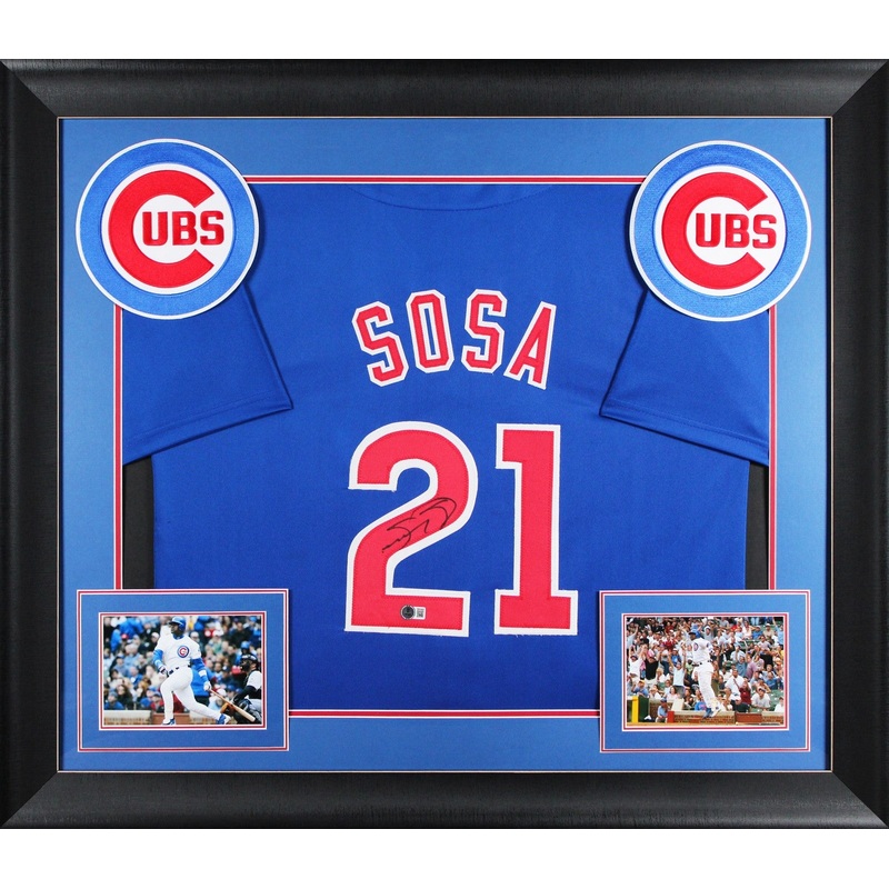 Sammy Sosa Authentic Signed Blue Pro Style Framed Jersey BAS Witnessed
