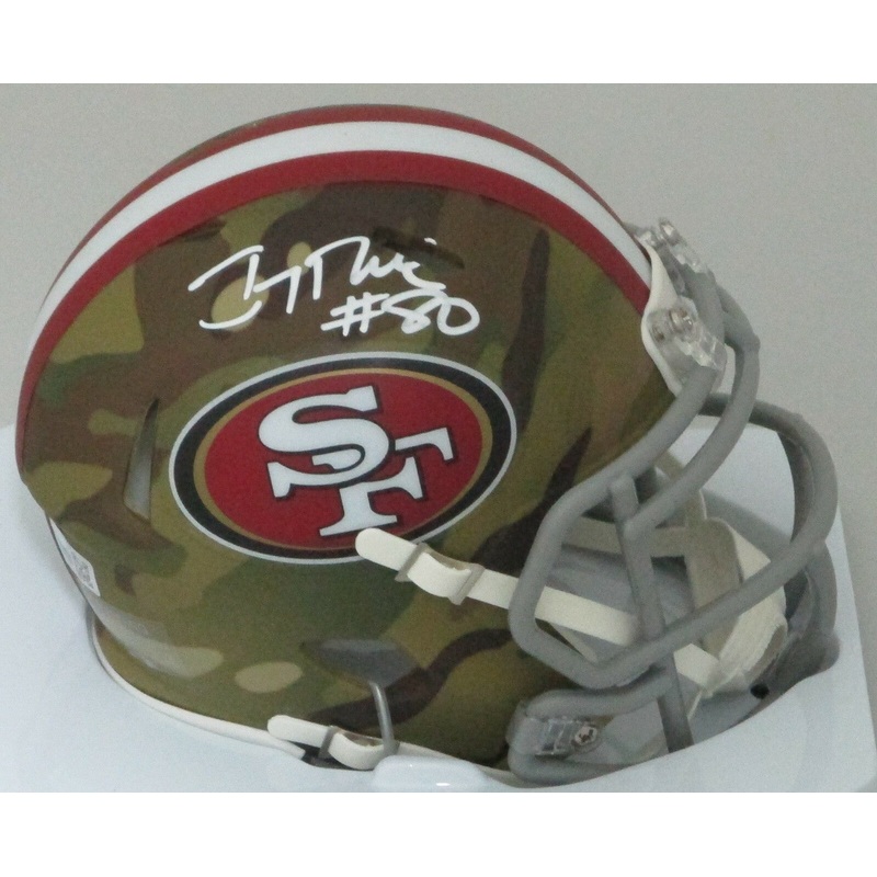 SF 49ers Hall of Famer JERRY RICE Signed Riddell CAMO Speed Mini Helmet AUTO FAN