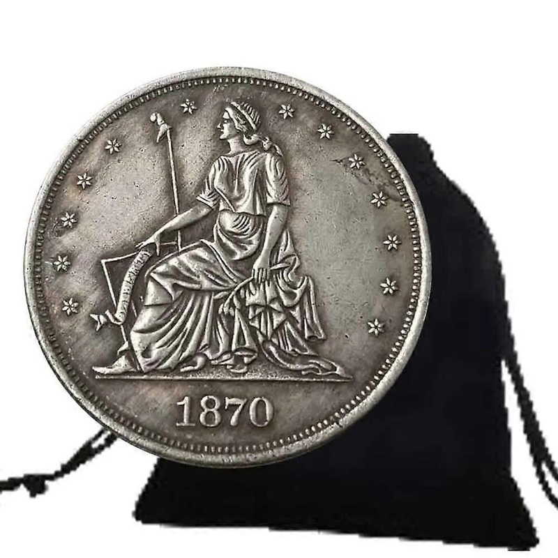 1870 Luxury 50 Cents Liberty Art Coin Pocket Couple Coin Commemorative Morgan Dollar Good Lucky Souvenir Memory Coin+Gift Bag