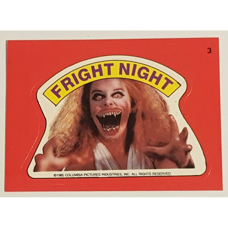 1988 Topps Fright Flicks Sticker Card #3 (Fright Night)