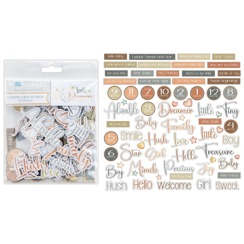 49 and Market Little Dreamer Chipboard Words