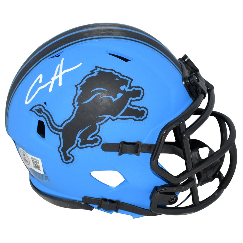 AIDAN HUTCHINSON SIGNED DETROIT LIONS RAVE SPEED MINI HELMET BECKETT