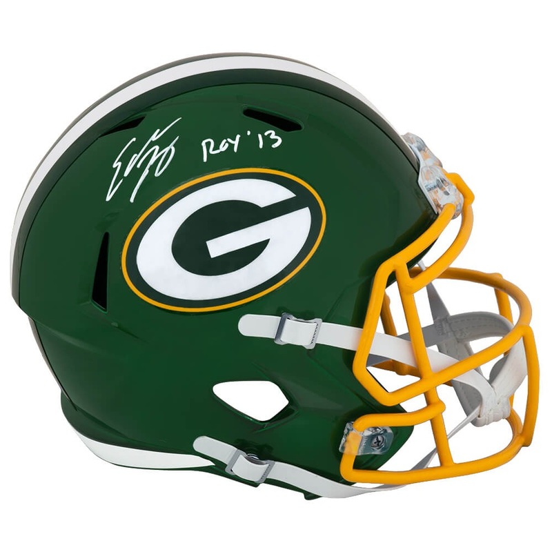 Eddie Lacy Signed Packers FLASH Riddell Full Size Replica Helmet w/ROY -(SS COA)