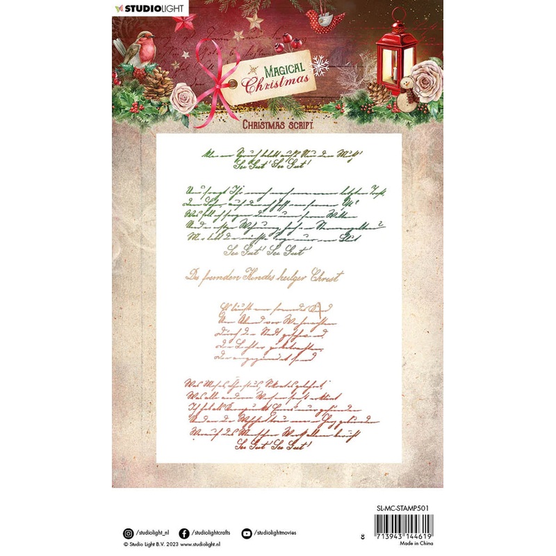 Studio Light Clear Stamp Christmas Script Magical Christmas 87x129x3mm 1 PC nr.501