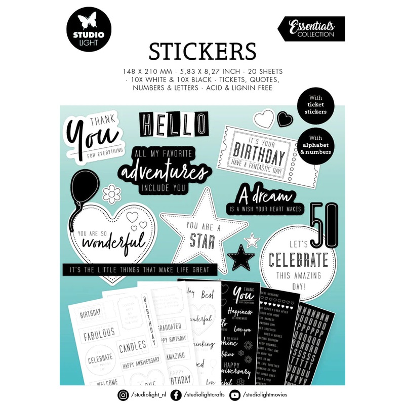 Studio Light Sticker Block Sentiments Essentials 148x210x5mm 20 SH nr.06