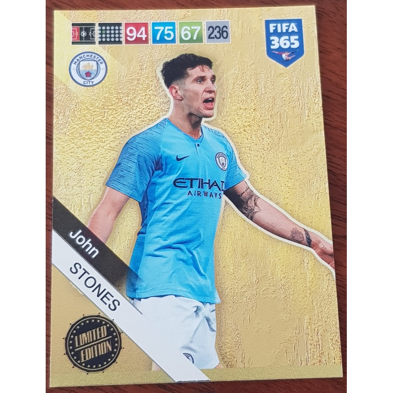 2018 Panini FIFA 365 John Stones Limited Edition Trading Card
